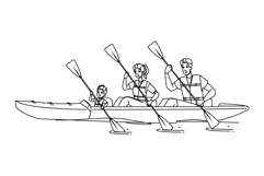 adventure kayak family vector Product Image 1