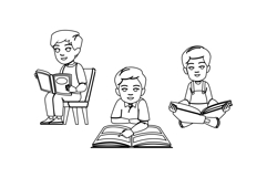 child kid boy book vector Product Image 1