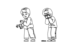 kid boy broken phone vector Product Image 1