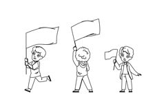 happy kid boy flag vector Product Image 1