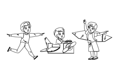 freedom kid boy fly vector Product Image 1