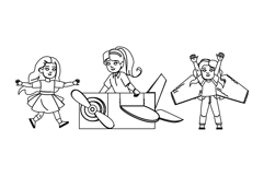 dream kid girl fly vector Product Image 1