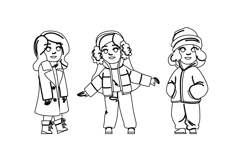 scarf kid girl winter fashion vector Product Image 1