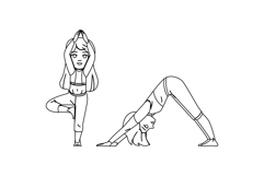 sport kid girl yoga vector Product Image 1