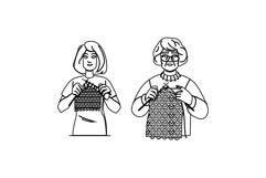 crochet knitting woman hobby vector Product Image 1