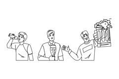 brew man drinking beer vector Product Image 1