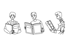 young man reading book vector Product Image 1