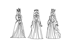 woman medieval queen vector Product Image 1