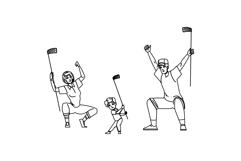 fun mini golf family vector Product Image 1