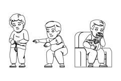 obese overweight kid boy vector Product Image 1
