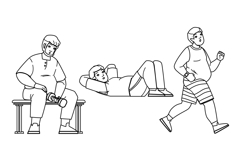 lifestyle overweight man fitness vector Product Image 1