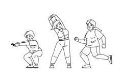 fit overweight woman fitness vector Product Image 1