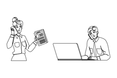 teleconference phone call office vector Product Image 1