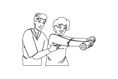 doctor physical therapist rehabilitation vector Product Image 1