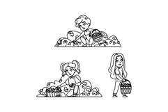 s picking strawberries kid vector Product Image 1