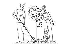 environment planting tree family vector Product Image 1