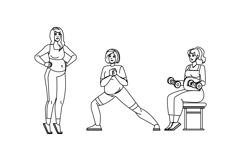 cardio pregnant fitness exercises vector Product Image 1