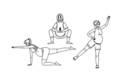 yoga pregnant fitness exercises vector Product Image 1