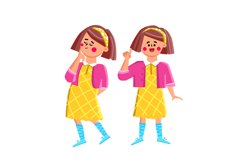School Girl Thinking And Asking Question Vector Product Image 1