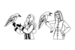 transformation raven woman vector Product Image 1