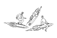 fly rocket man vector Product Image 1