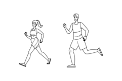 horizon running beach sunset vector Product Image 1