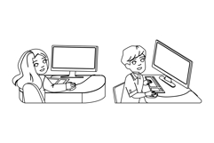 technology school computer lab kid vector Product Image 1