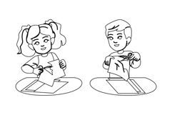 school scissors kid vector Product Image 1