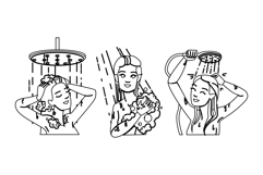 shampoo shower woman vector Product Image 1
