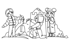 play snow fort kid vector Product Image 1