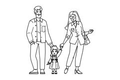 girl spring family fashion vector Product Image 1