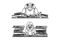 concentration student exam stress vector Product Image 1