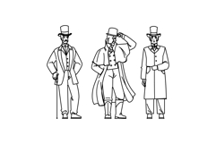fashion victorian outfit man vector Product Image 1
