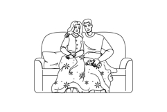 elves watching holiday movies vector Product Image 1