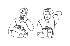 suspense watching horror man vector Product Image 1