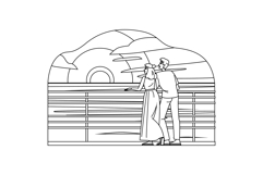 beach watching sunset vector Product Image 1