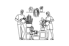 hydration watering indoor plants vector Product Image 1