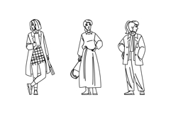 cardigan woman autumn fashion vector Product Image 1