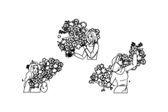 growth woman blossoming tree vector Product Image 1