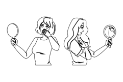 vulnerability woman mirror fear vector Product Image 1