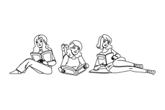 rest woman reading bed vector Product Image 1