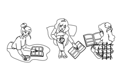 book woman reading coffee vector Product Image 1