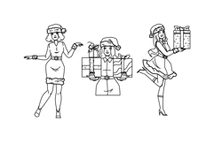 new woman santa vector Product Image 1