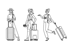 wanderlust woman travel suitcase vector Product Image 1