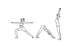 vinyasa yoga exercises vector Product Image 1