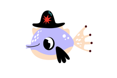 Sea Fish Pirate Clipart. Ocean Underwater Product Image 2