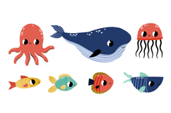 Fish Ocean Life Clipart. Under the sea Product Image 11