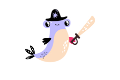 Sea Fish Pirate Clipart. Ocean Underwater Product Image 5