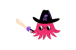 Sea Fish Pirate Clipart. Ocean Underwater Product Image 4