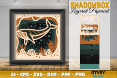 Whale in a seabed atmosphere 3D Layered Papercut Product Image 2